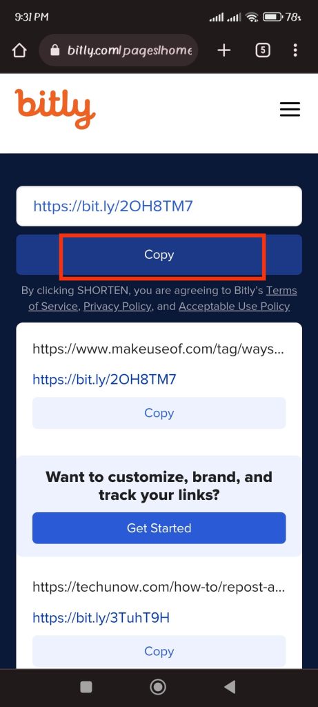 Copy URL to add link on Instagram post