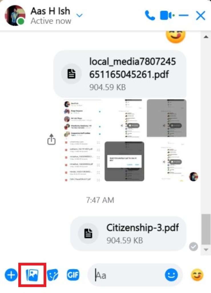 Attach files on Facebook