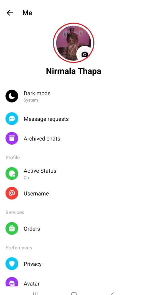 change profile picture on messenger