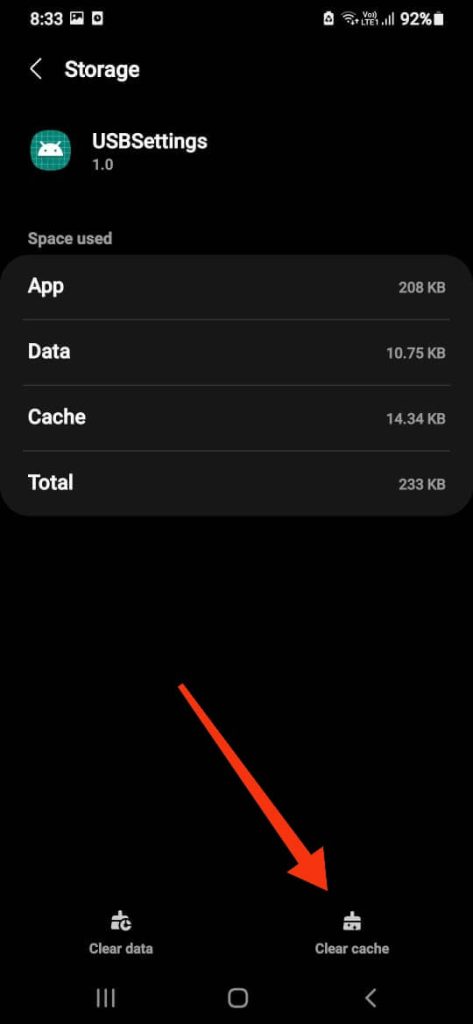 Clear USB cache to solve moisture detected error on Samsung