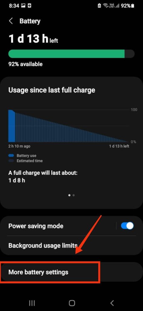 Samsung battery settings 