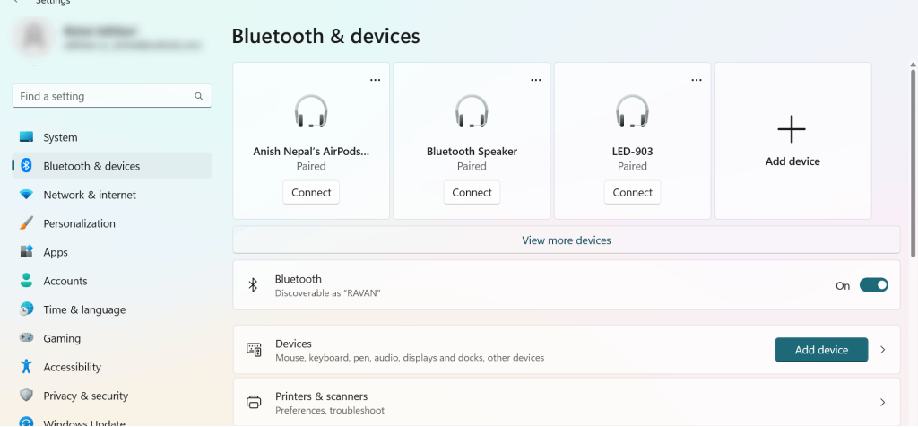 Method to Connect AirPods to Windows 11