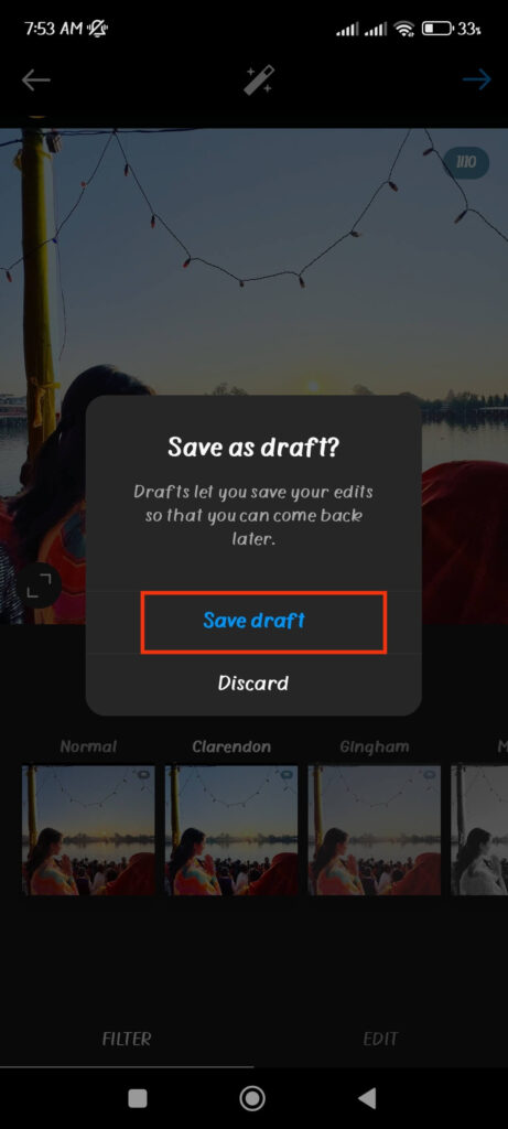 Save a post as a draft on Instagram 