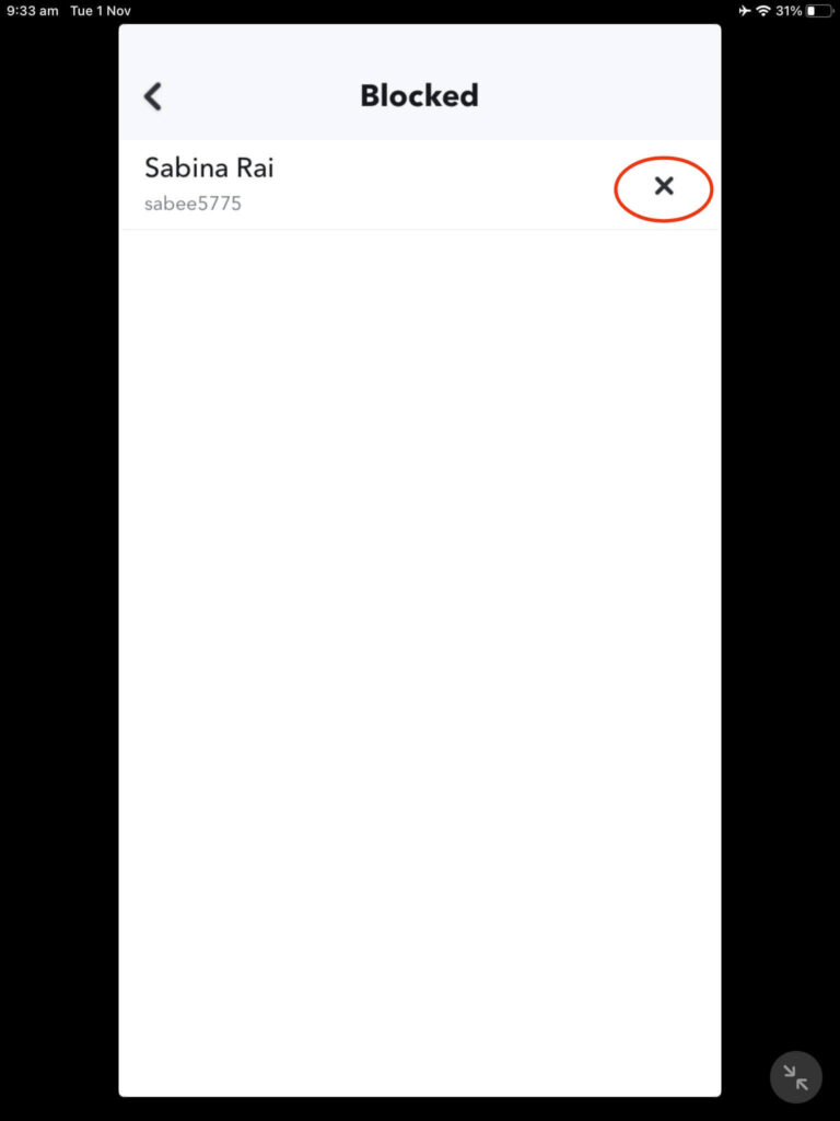 Unblock someone on Snapchat 