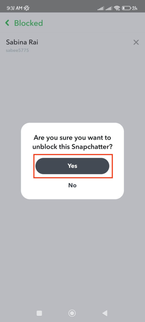 Unblock someone on Snapchat 