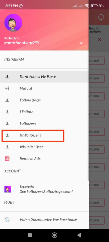 See who unfollowed you on Instagram