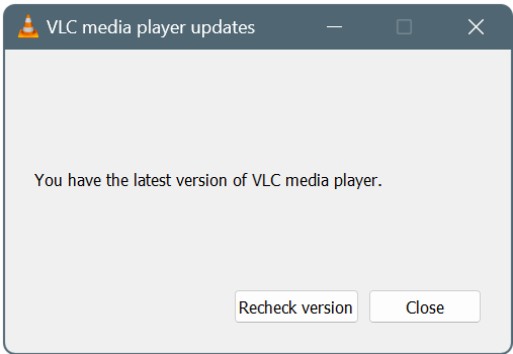 VLC dialogue prompt