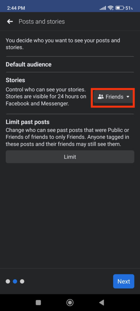Posts and Stories privacy