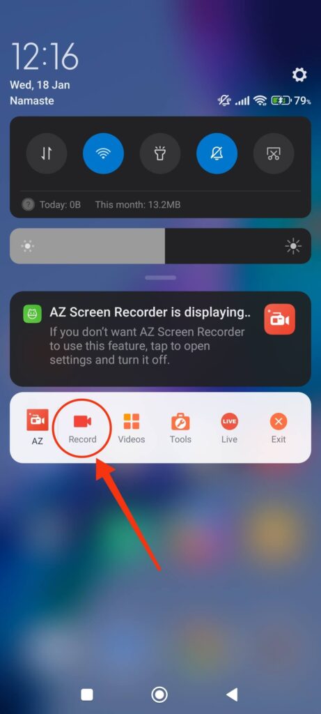 Screen record Android