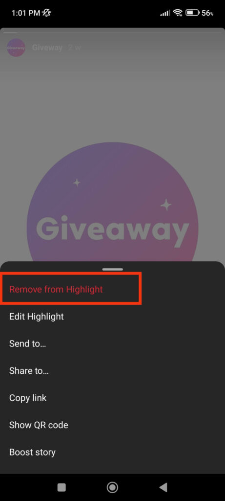 Remove story from highlight