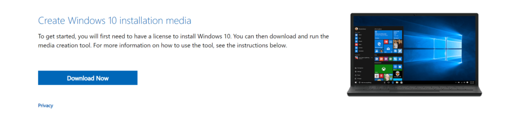 visit the Microsoft website to download Windows 10 installation media.