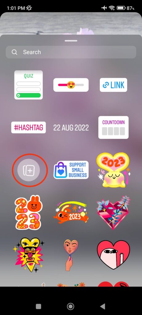 Photo stickers on Instagram Story 