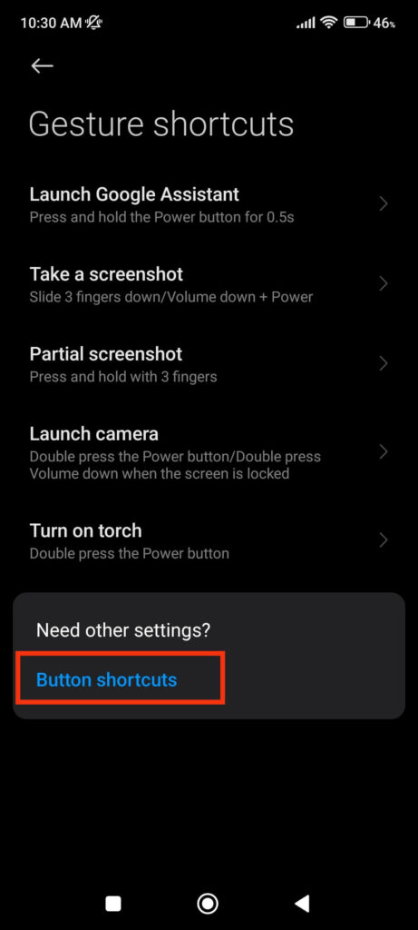 Android Button Shortcuts 