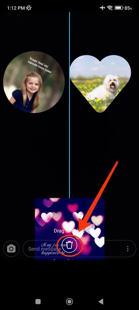 Delete a photo from Insta Story Collage