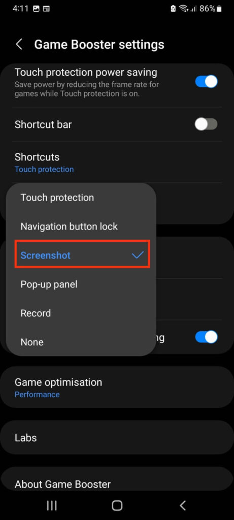 Floating Screenshot on Samsung