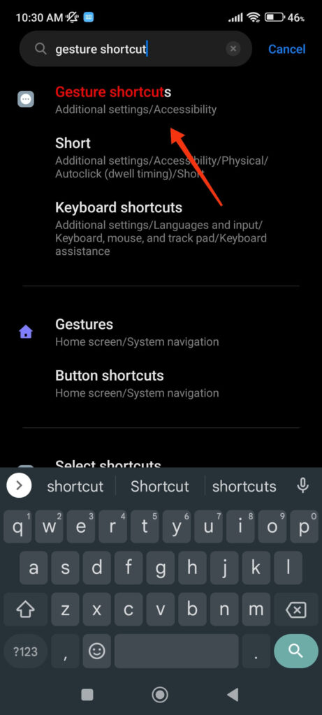 Gesture Shortcuts Android