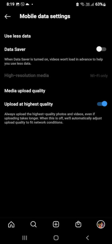Upload at highest quality to fix blurry Instagram stories