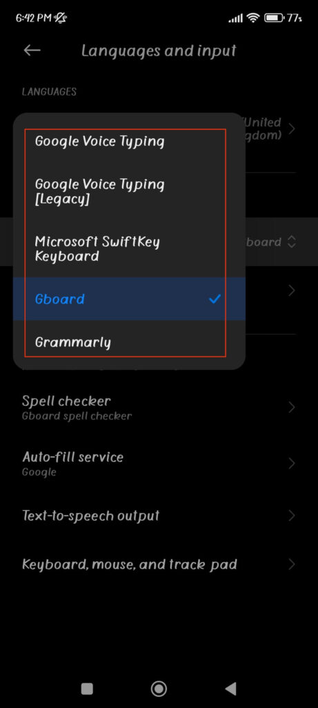 Change Keyboard on Android 