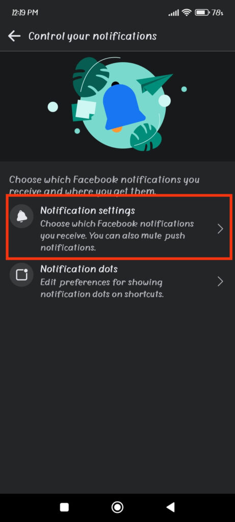 Notification settings 