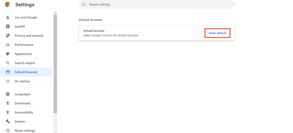 Make Google Chrome default browser in Windows 11