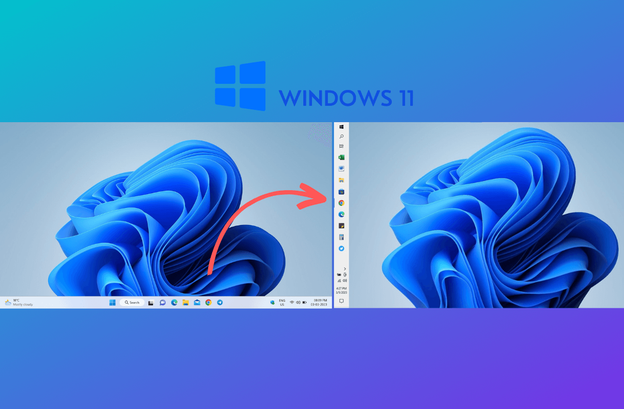 How To Move Windows 11 Taskbar To Left - TechUnow