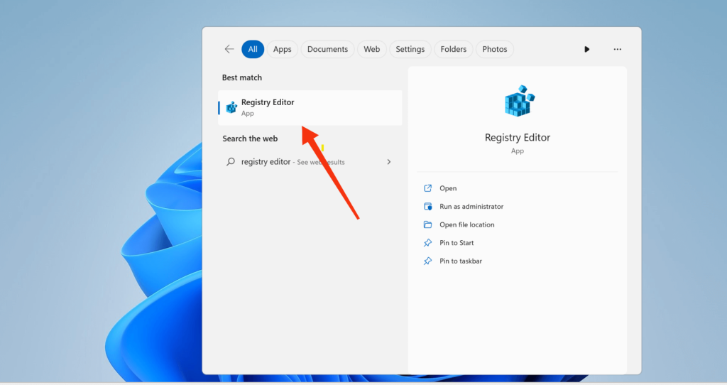 Registry editor app