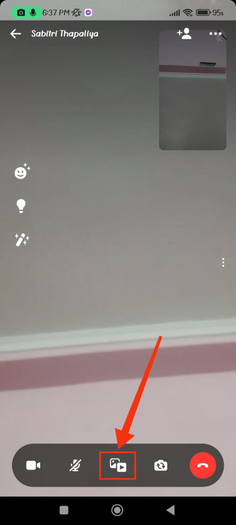 Screen share from video or audio call