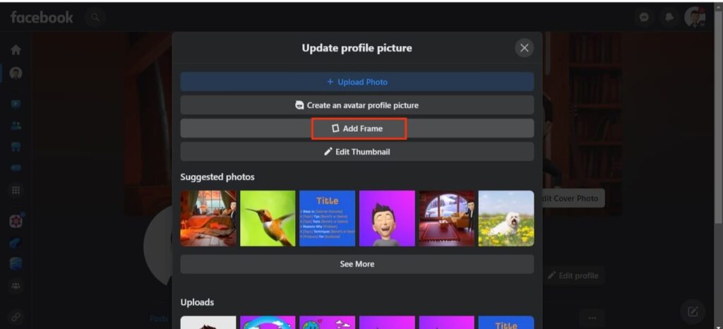 Add frame on Profile Picture 