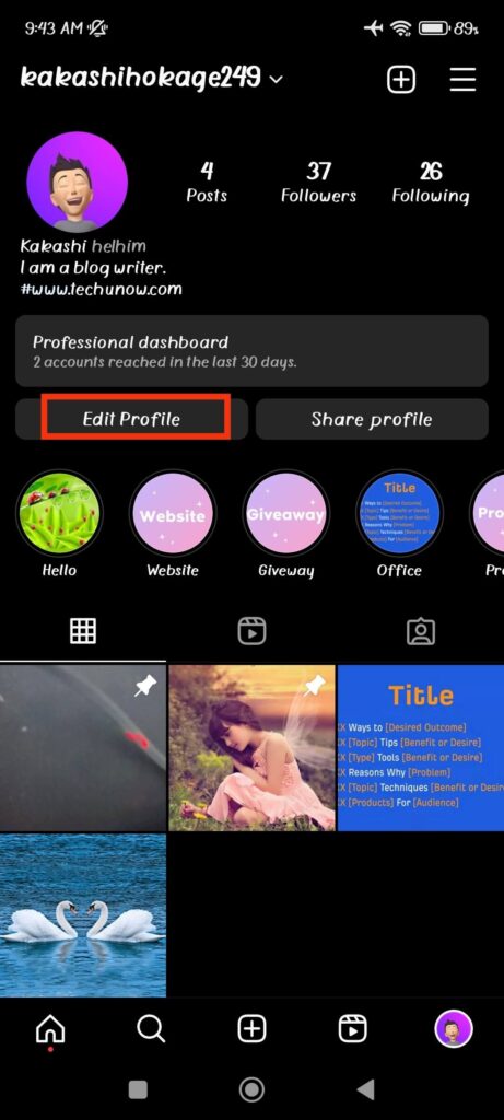 Edit Insta Profile 