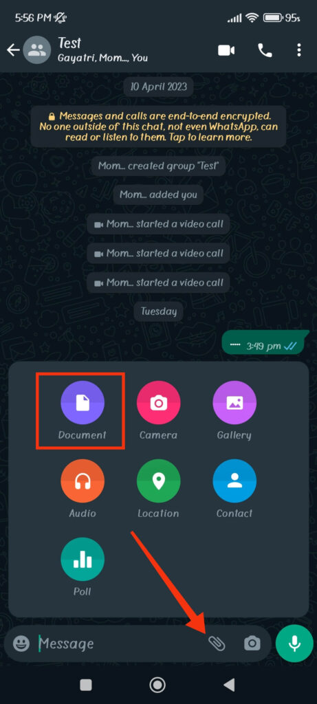 Send photos as documents WhatsApp