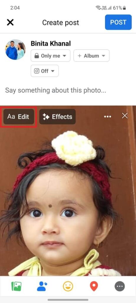 Add music to Facebook photo post