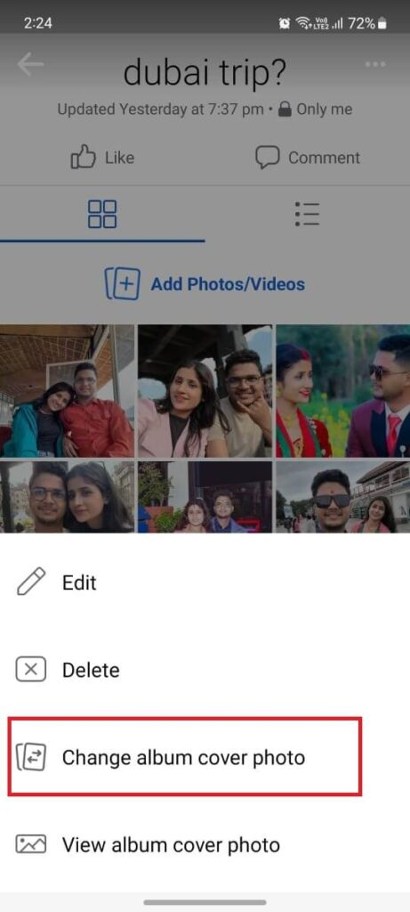 Change Album Cover On Facebook