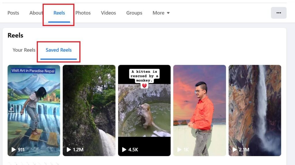 Find Saved Reels On Facebook Desktop Computer