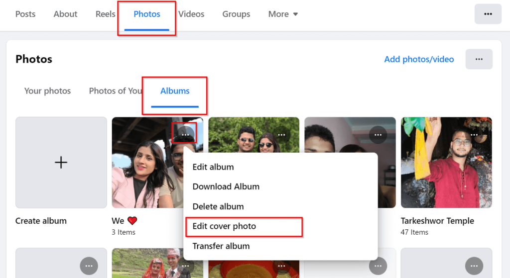 Edit Album Cover On Facebook From Computer Web Browser