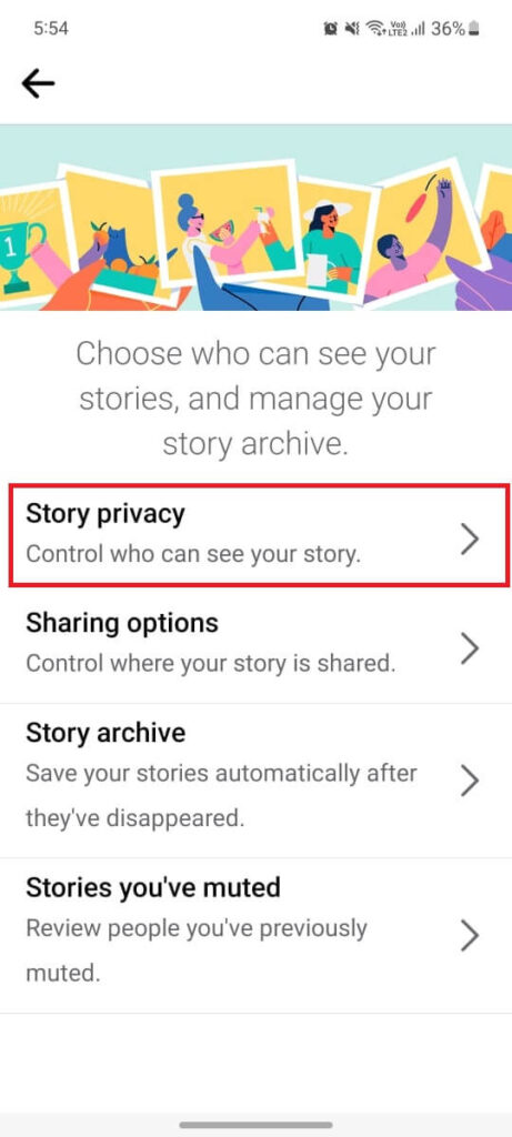 Facebook Story Privacy Setting