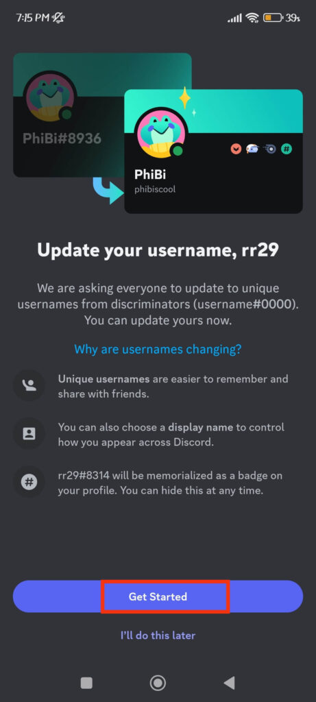 Change Discord username
