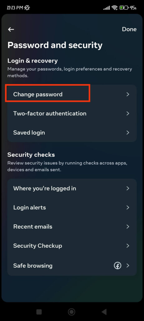 Change Threads Password 