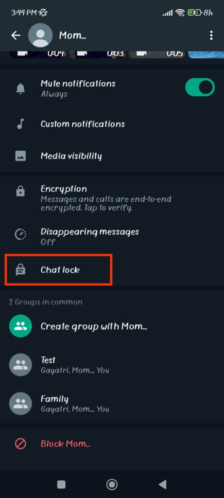 Chat lock WhatsApp