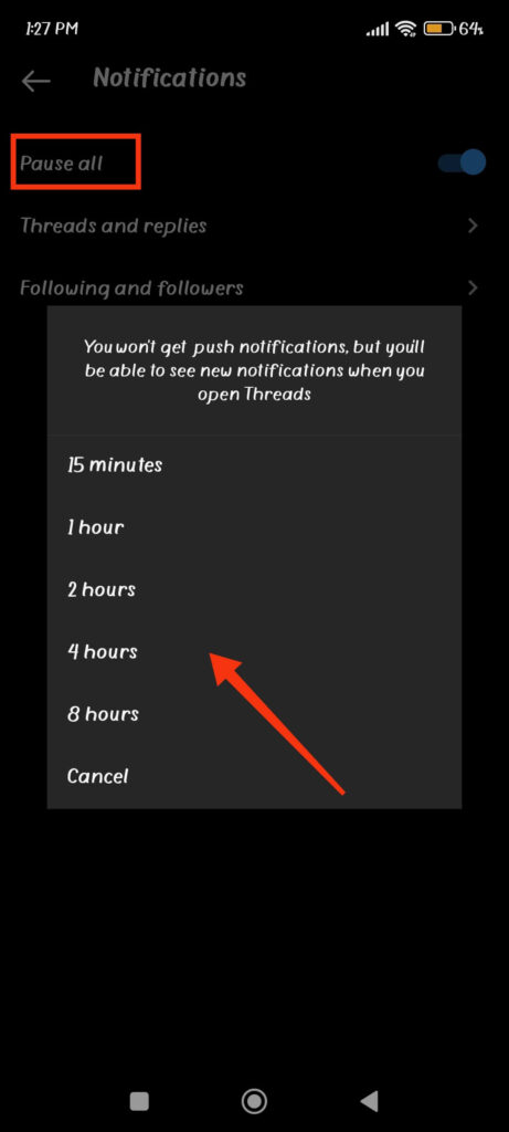 Turn off all notifications