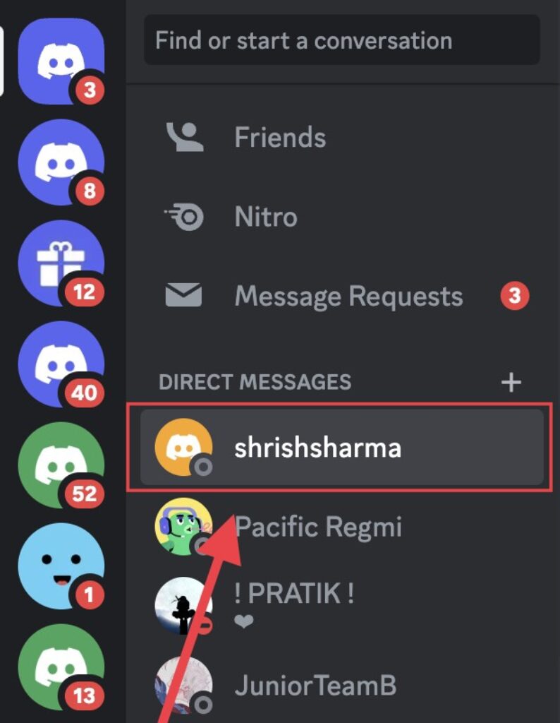 click on username to located message on discord