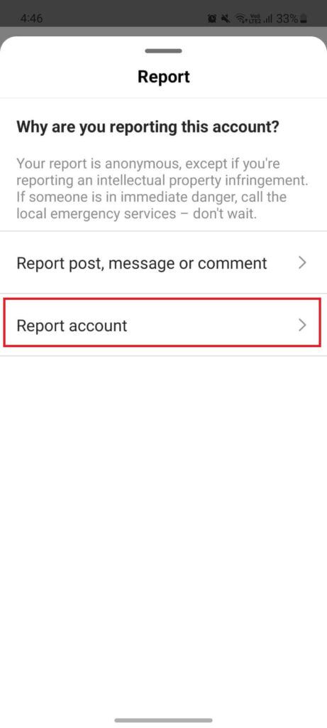 Report someone on instagram threads app