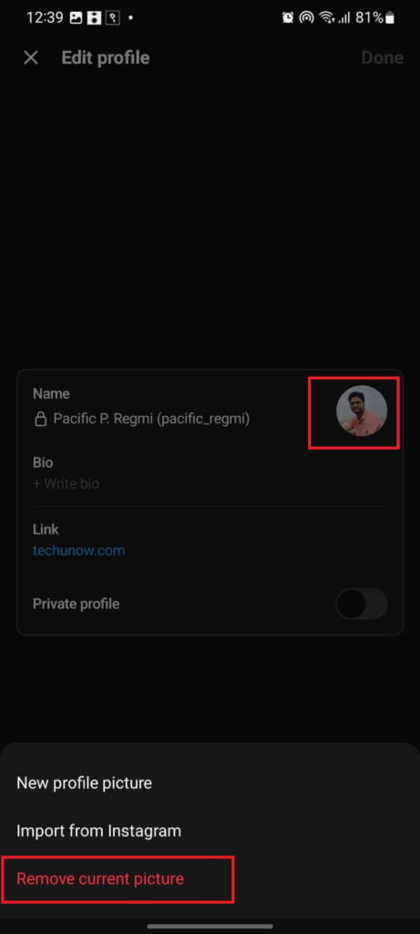 How To Remove Threads Profile Picture and Set Blank