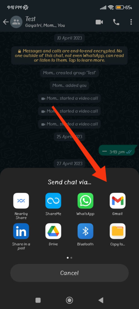 Forward WhatsApp messages to email