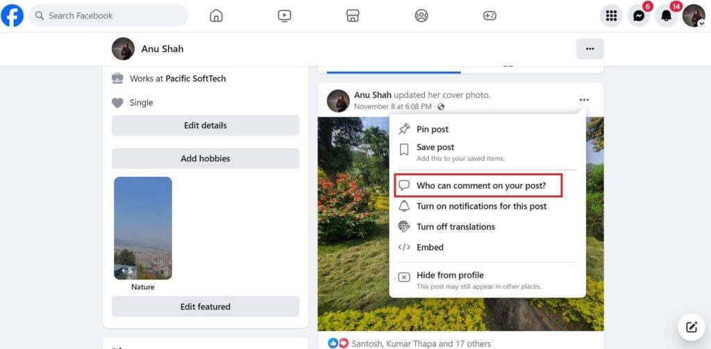 Disable Comments On Facebook Cover Photo